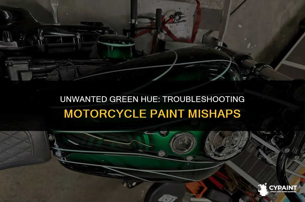 why do i have green on my mototcycle after painting