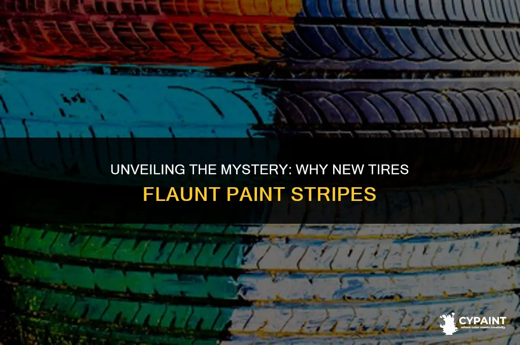 why do new tires have paint stripes on the tread