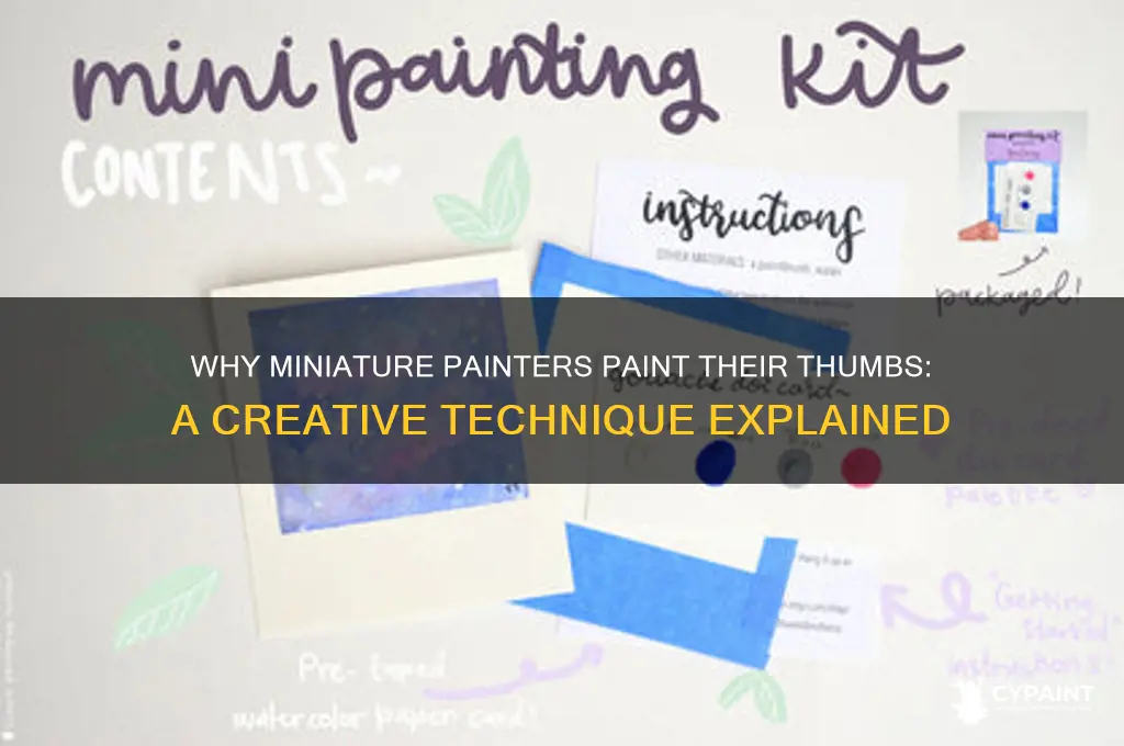 why do painters paint there thumb when miniature paionting