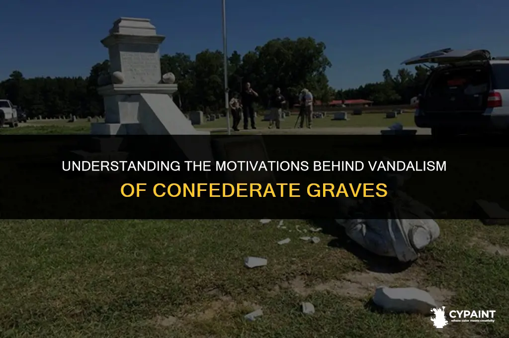 why do people vandalize confederate graves and paint them yellow