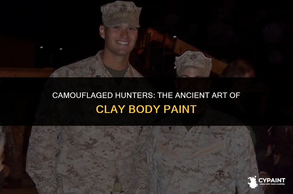 why do the hunters decide to paint themselves with clay