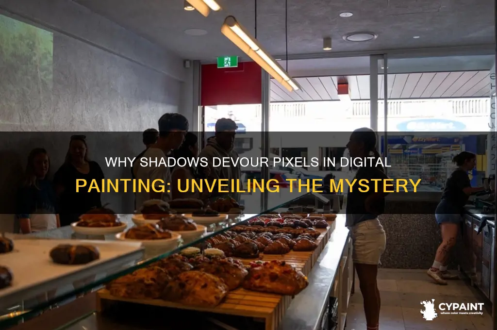 why do the shadows eat pixels in digital paint