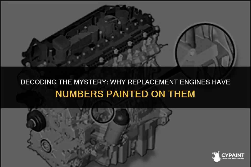 why does a replacement engine have numbers painted on it
