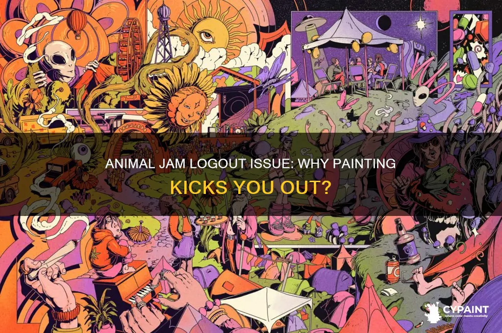 why does animal jam log me out while painting