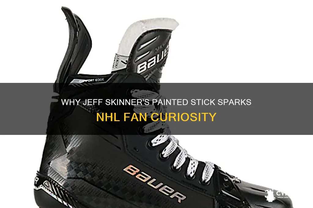 why does jeff skinner have paint on his stick