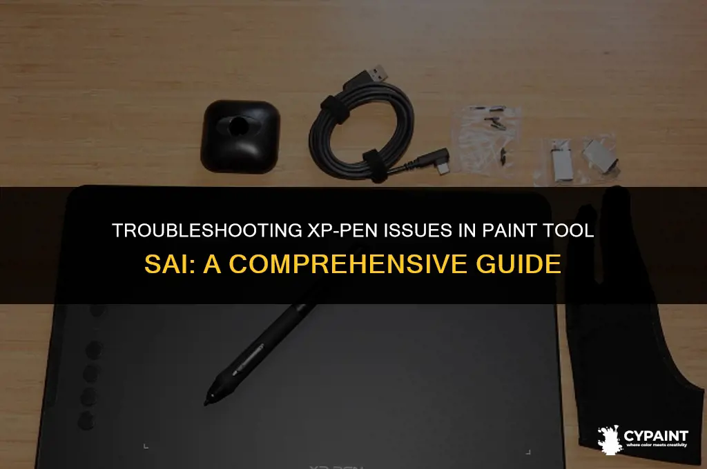why does my xp-pen not working on paint tool sai