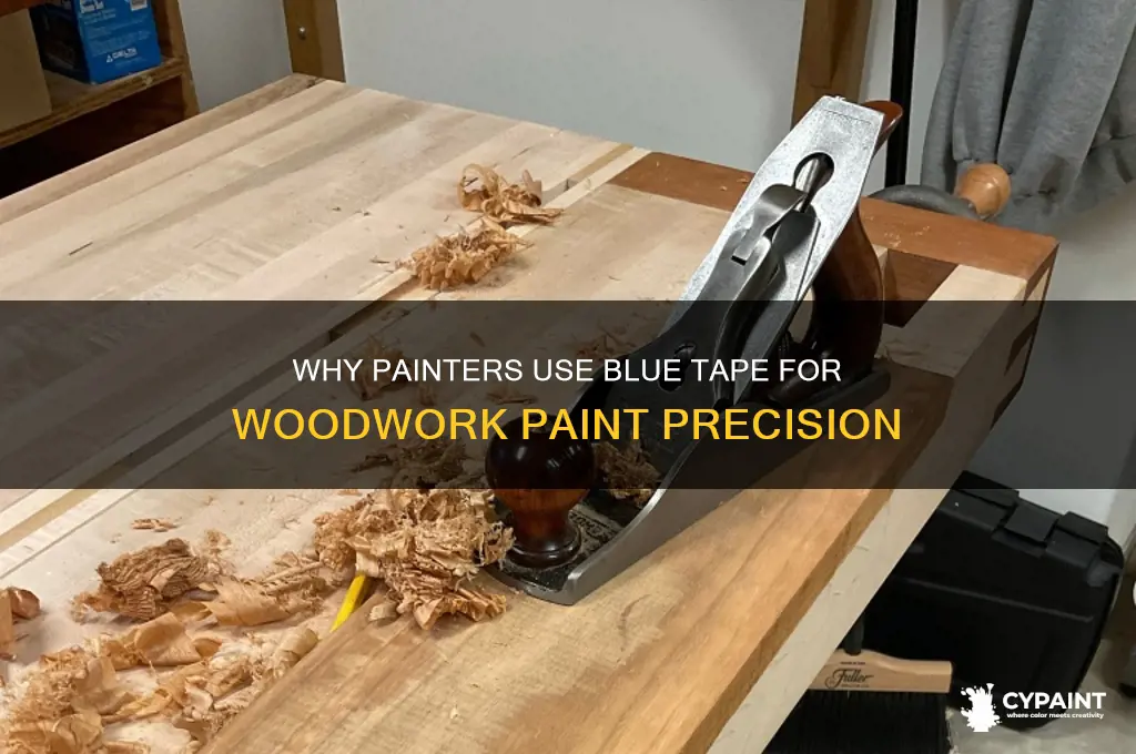 why does painters blue tapr rull of woodwork paint