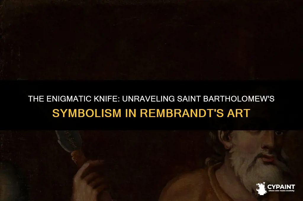 why does saint bartholomew hold a knife in rembrandt