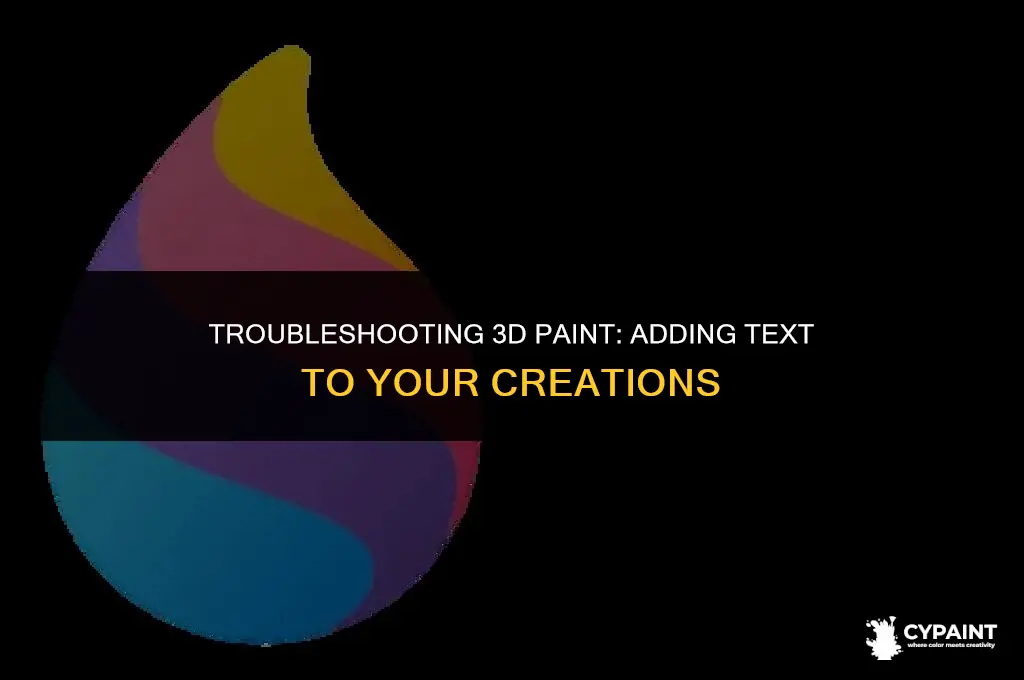 why doesnt 3d paint not let you put in text