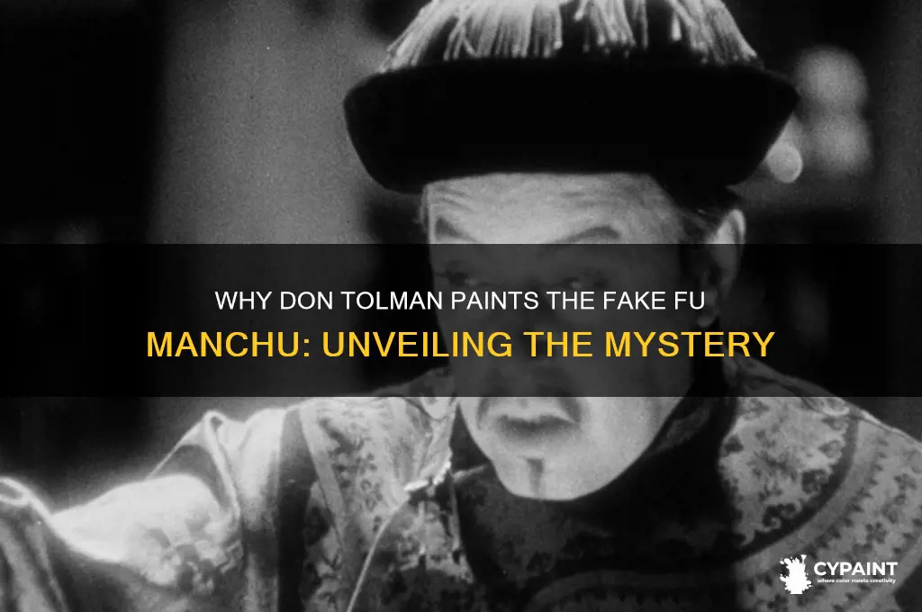 why don tolman paints the fake fu manchu on
