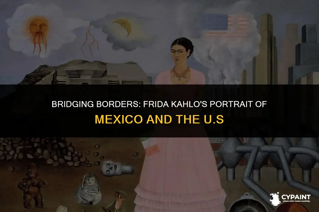why frida kahlo paint a portrait between mexico and us