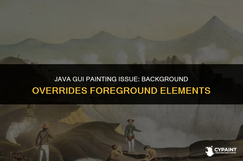 why is my background being painted above the rest java