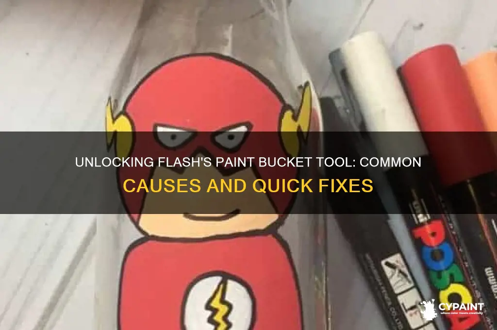 why is my paint bucket tool locked in flash