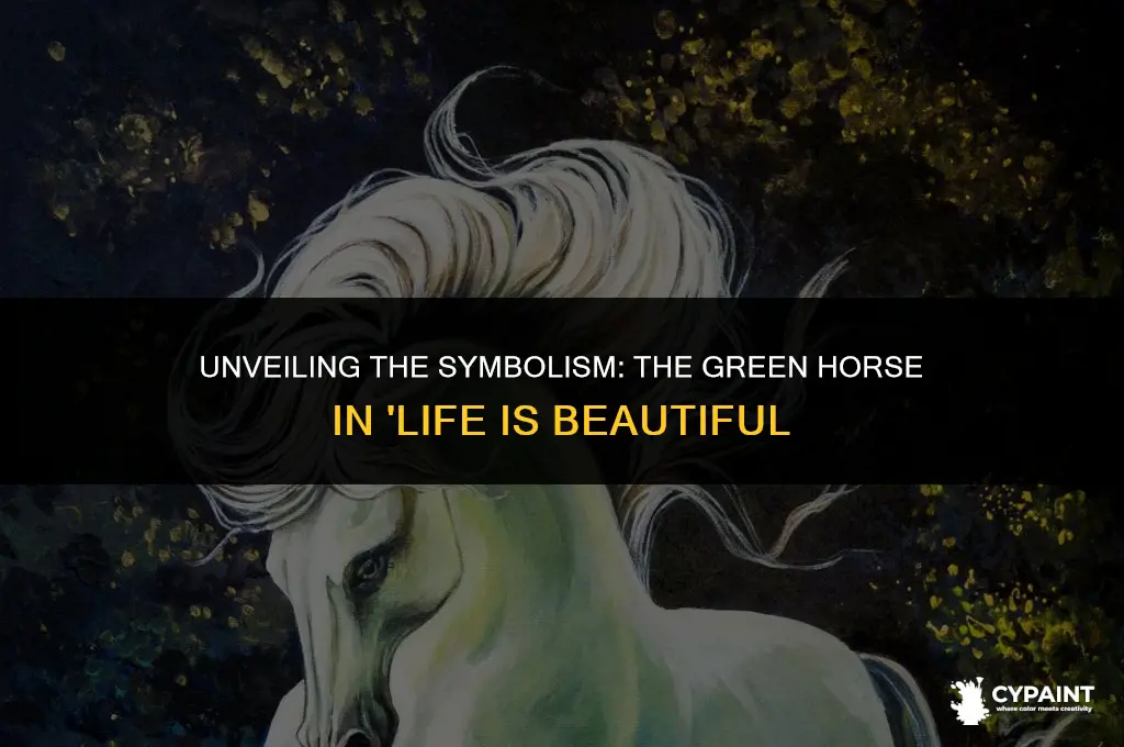 why is the horse painted green in life is beautiful