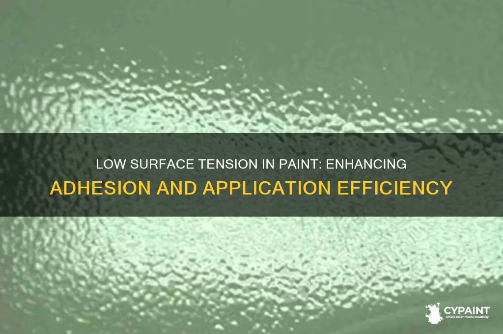 why is the surface tension of paint kept low