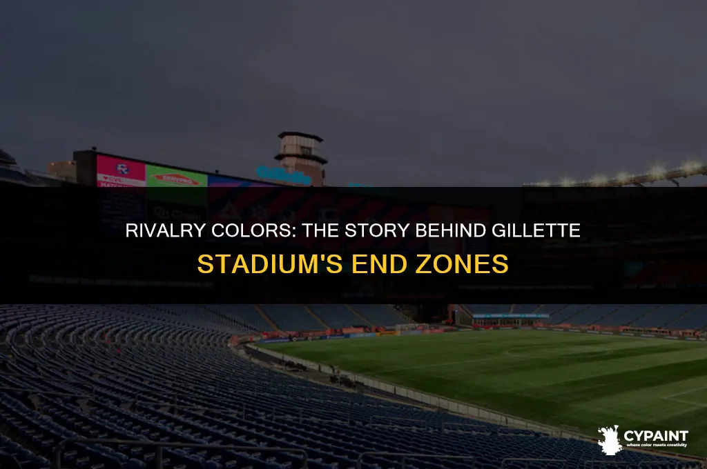 why were gilette stadium end zones painted boston new york