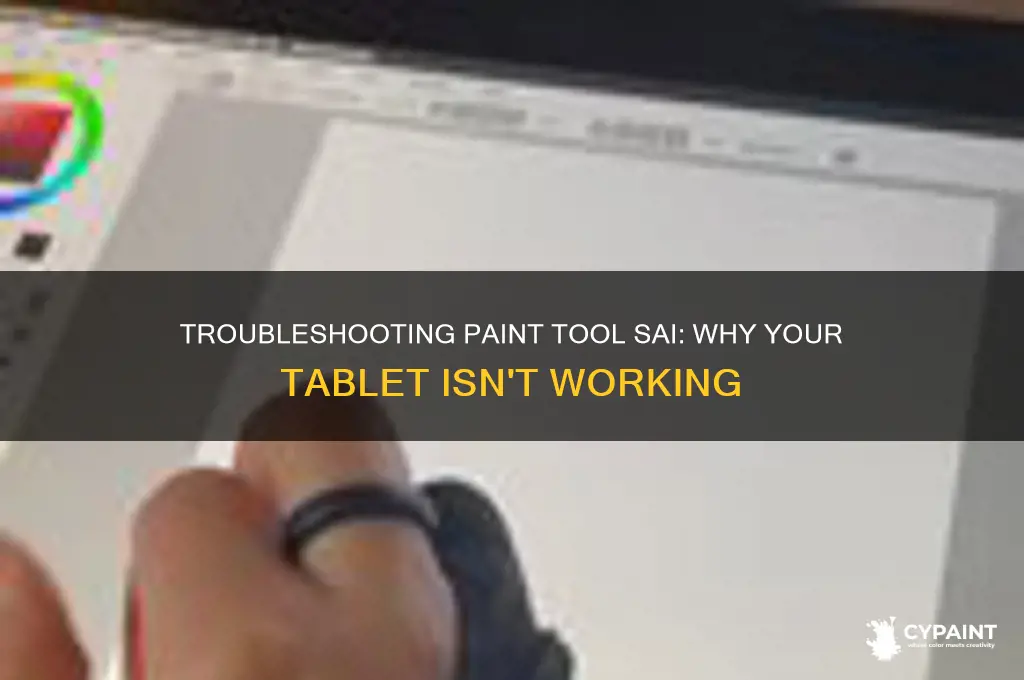 why wont my tablet work on paint tool sai