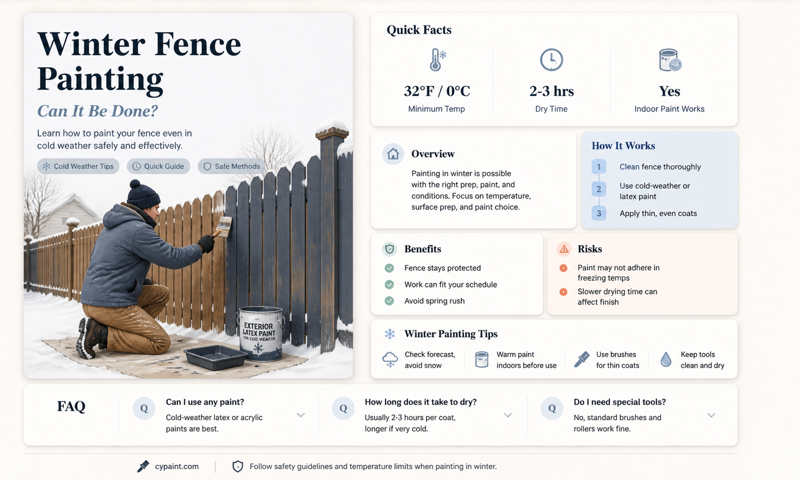 can i paint the fence in the winter time